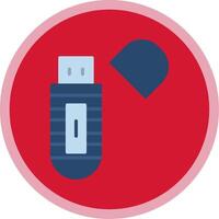 Usb Stick Flat Multi Circle Icon vector