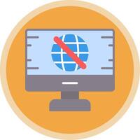 No Signal Flat Multi Circle Icon vector