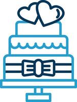 Wedding Cake Line Blue Two Color Icon vector