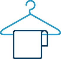 Clothes Hanger Line Blue Two Color Icon vector