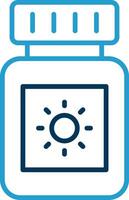 Sun Block Line Blue Two Color Icon vector