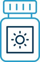 Sun Block Line Blue Two Color Icon vector