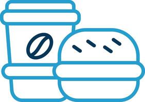 Burger Line Blue Two Color Icon vector