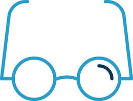 Reading Glasses Line Blue Two Color Icon vector