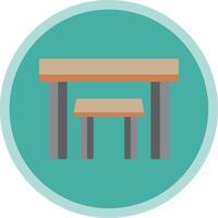 Tables Flat Multi Circle Icon vector