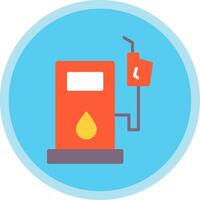 Petrol Station Flat Multi Circle Icon vector