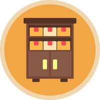 Shelves Flat Multi Circle Icon vector