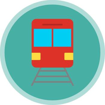 Train Flat Multi Circle Icon vector