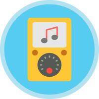 música jugador plano multi circulo icono vector