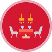 Dining Table Flat Multi Circle Icon vector