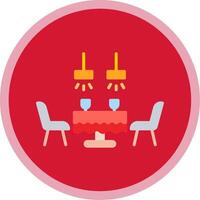 Dining Table Flat Multi Circle Icon vector