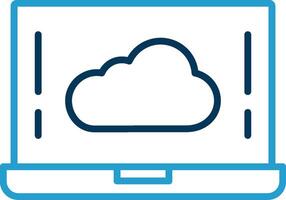 Cloud Line Blue Two Color Icon vector