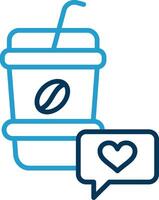 Heart Line Blue Two Color Icon vector