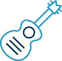 guitarra línea azul dos color icono vector