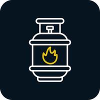 Gas Line Yellow White Icon vector