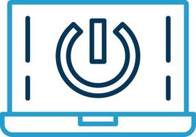 Start Button Line Blue Two Color Icon vector