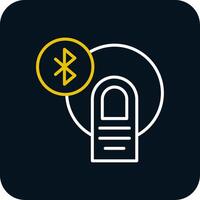 Bluetooth línea amarillo blanco icono vector