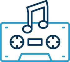 Cassette Line Blue Two Color Icon vector