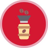 Coffee Filter Flat Multi Circle Icon vector