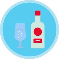 vino botella plano multi circulo icono vector