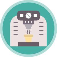 Coffee Machine Flat Multi Circle Icon vector