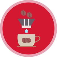 Coffee Filter Flat Multi Circle Icon vector