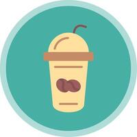 Coffee Shake Flat Multi Circle Icon vector