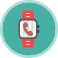 Incoming Call Flat Multi Circle Icon vector