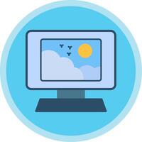 Monitor Flat Multi Circle Icon vector