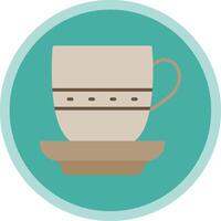 Tea Cup Flat Multi Circle Icon vector