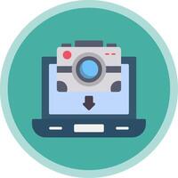 Pictures Flat Multi Circle Icon vector