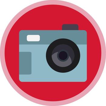 cámara plano multi circulo icono vector