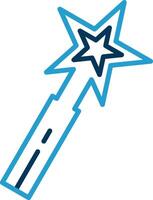 Magic Wand Line Blue Two Color Icon vector