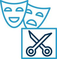 Drama Line Blue Two Color Icon vector