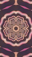 Vertical - ornate kaleidoscopic pattern motion background animation with gently radiating shapes in brown and beige vintage colors. This trendy retro background is full HD and looping. video