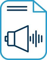 Audio File Line Blue Two Color Icon vector