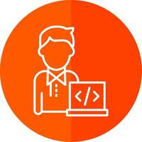 Programmer Line Yellow White Icon vector