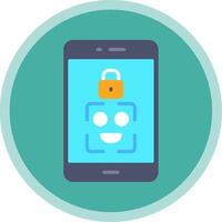 Facial Recognition Flat Multi Circle Icon vector