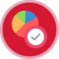 Pie Chart Flat Multi Circle Icon vector