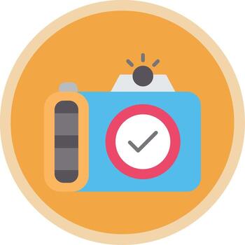 cámara plano multi circulo icono vector