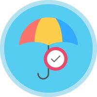 Umbrella Flat Multi Circle Icon vector