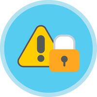 Warning Flat Multi Circle Icon vector