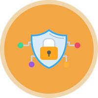 Cyber Security Flat Multi Circle Icon vector