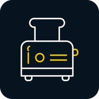 Toaster Line Yellow White Icon vector