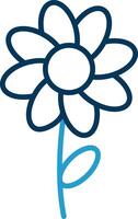 Flower Line Blue Two Color Icon vector