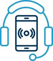 Listening Line Blue Two Color Icon vector