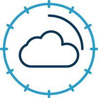 Cloud Computing Line Blue Two Color Icon vector