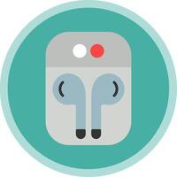 Earbuds Flat Multi Circle Icon vector