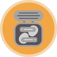 Earbuds Flat Multi Circle Icon vector