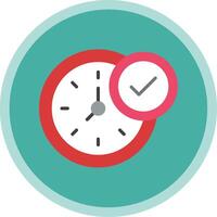 Clock Flat Multi Circle Icon vector